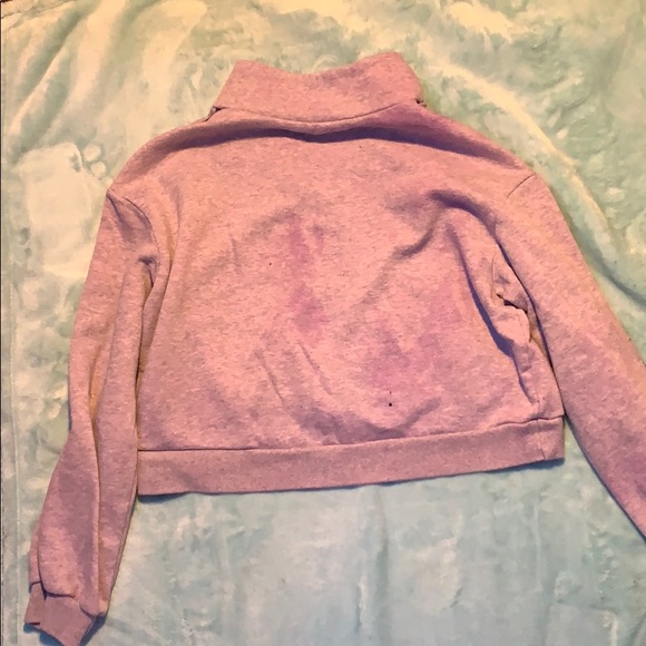 manhattan logo cropped quarter zip sweater. - Picture 2 of 2